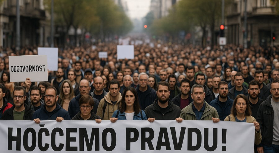 Hiljade ljudi marširale za pravdu u Srbiji: Protesti na godišnjicu urušavanja železničke stanice