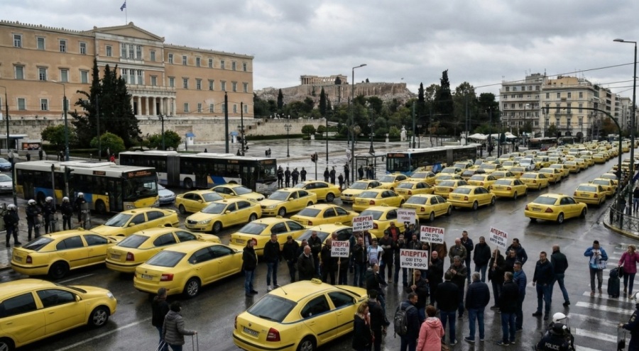 Η ζωή σταμάτησε στην Ελλάδα: Οι οδηγοί ταξί κατέβασαν διακόπτες, ξεκίνησε η 48ωρη απεργία για το φορολογικό!